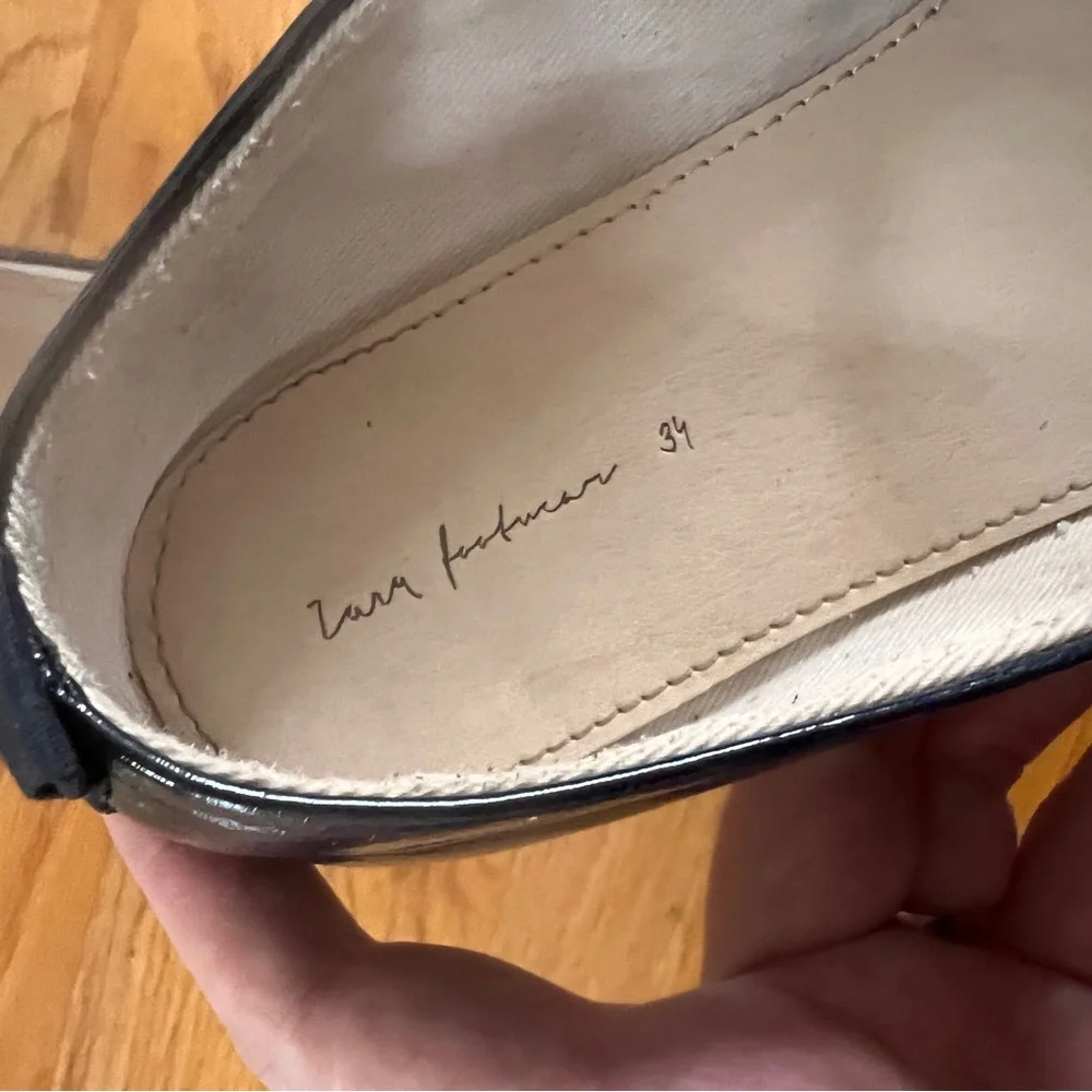 Zara navy blue girl shoes size 34 Ballerina flats